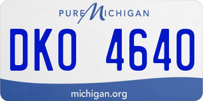 MI license plate DKO4640