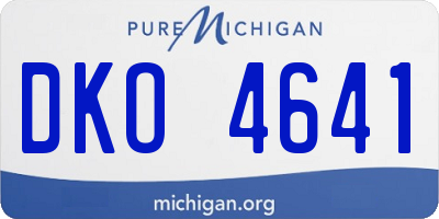 MI license plate DKO4641