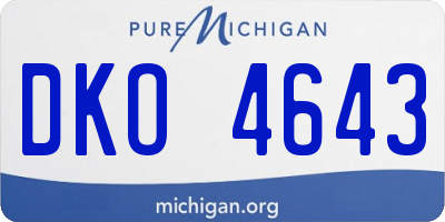 MI license plate DKO4643