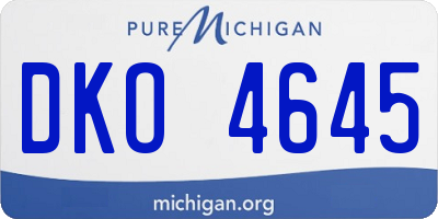 MI license plate DKO4645