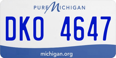 MI license plate DKO4647