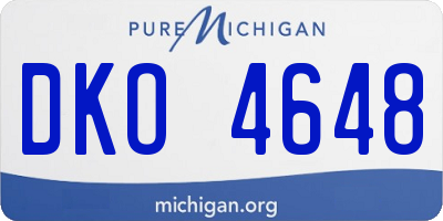 MI license plate DKO4648