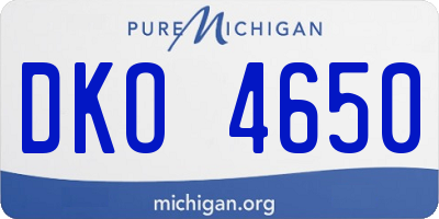 MI license plate DKO4650