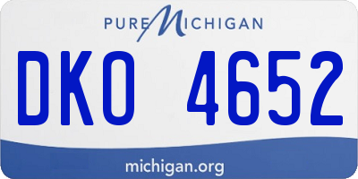 MI license plate DKO4652