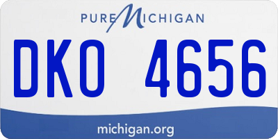 MI license plate DKO4656