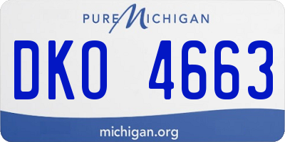 MI license plate DKO4663