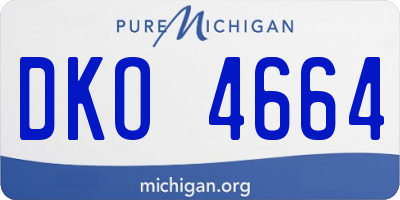 MI license plate DKO4664