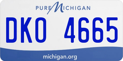 MI license plate DKO4665