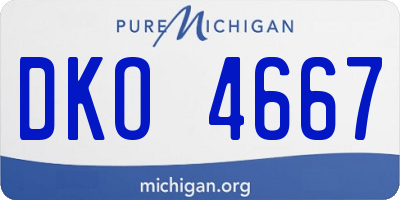 MI license plate DKO4667