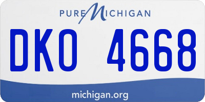 MI license plate DKO4668