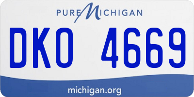 MI license plate DKO4669