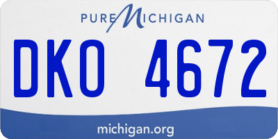 MI license plate DKO4672
