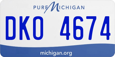 MI license plate DKO4674