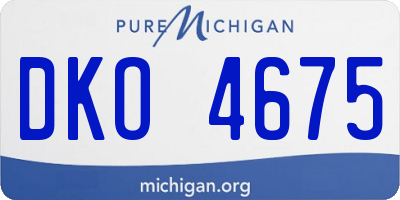 MI license plate DKO4675