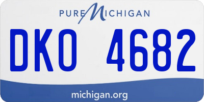 MI license plate DKO4682