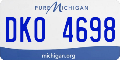 MI license plate DKO4698