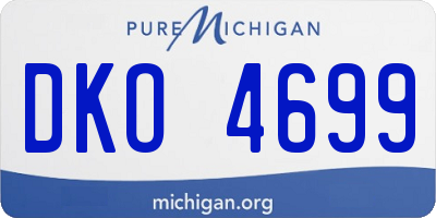MI license plate DKO4699