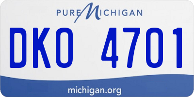 MI license plate DKO4701