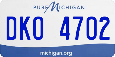 MI license plate DKO4702