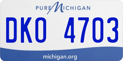 MI license plate DKO4703