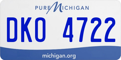 MI license plate DKO4722
