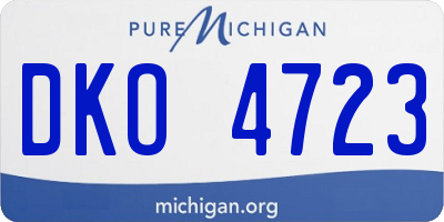 MI license plate DKO4723