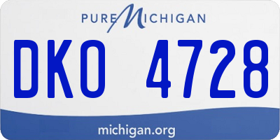 MI license plate DKO4728