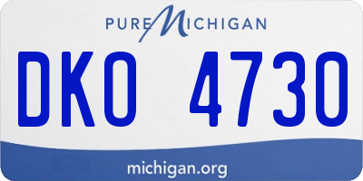 MI license plate DKO4730
