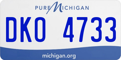 MI license plate DKO4733