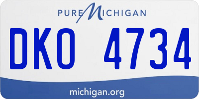 MI license plate DKO4734