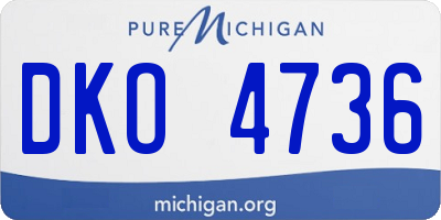MI license plate DKO4736
