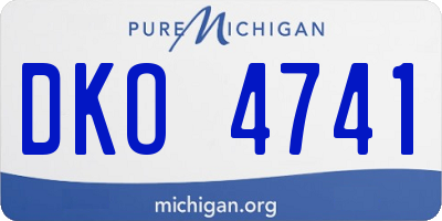 MI license plate DKO4741