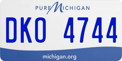MI license plate DKO4744