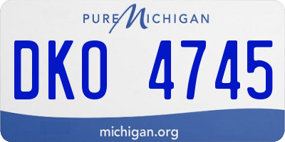 MI license plate DKO4745