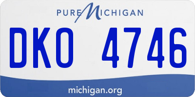 MI license plate DKO4746