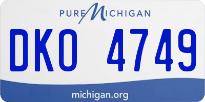 MI license plate DKO4749