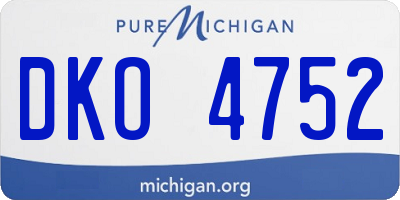 MI license plate DKO4752