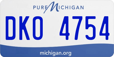 MI license plate DKO4754