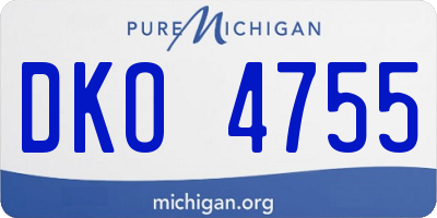 MI license plate DKO4755