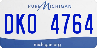 MI license plate DKO4764