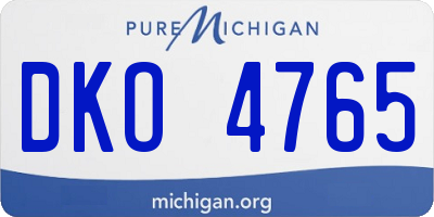 MI license plate DKO4765