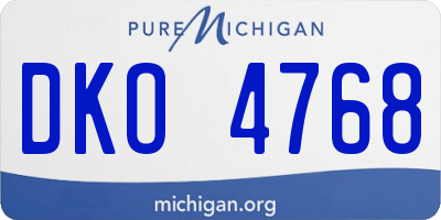 MI license plate DKO4768