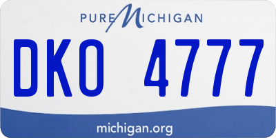MI license plate DKO4777