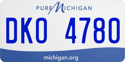 MI license plate DKO4780