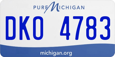 MI license plate DKO4783