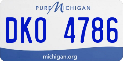 MI license plate DKO4786