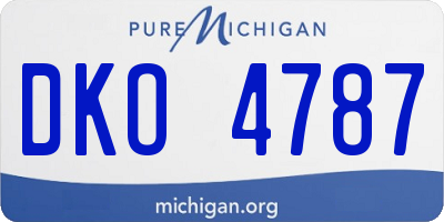MI license plate DKO4787