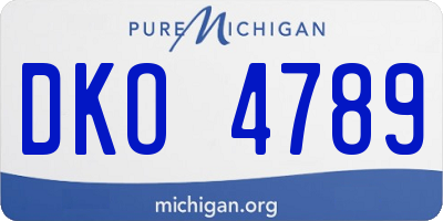 MI license plate DKO4789