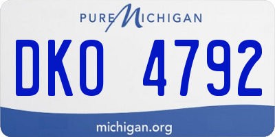 MI license plate DKO4792