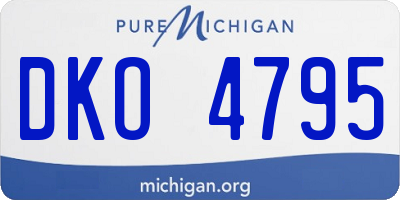 MI license plate DKO4795